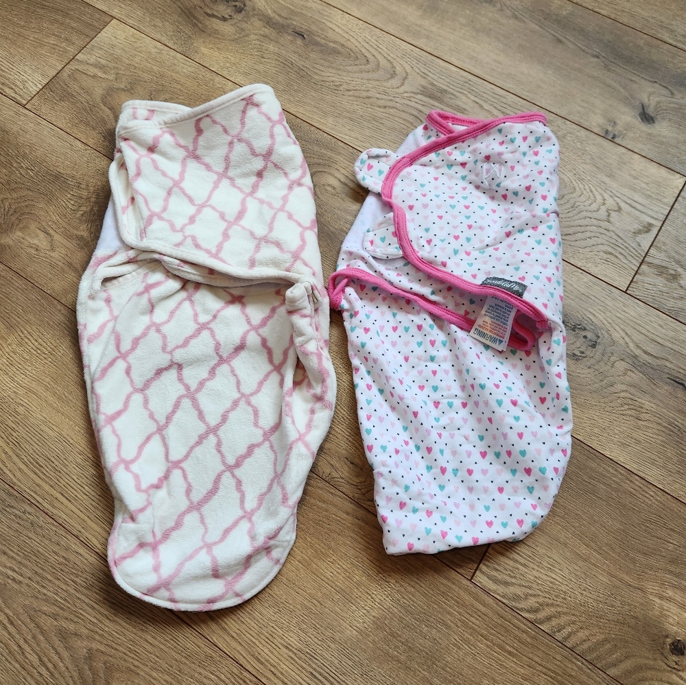 Pink and White Baby Swaddle Set